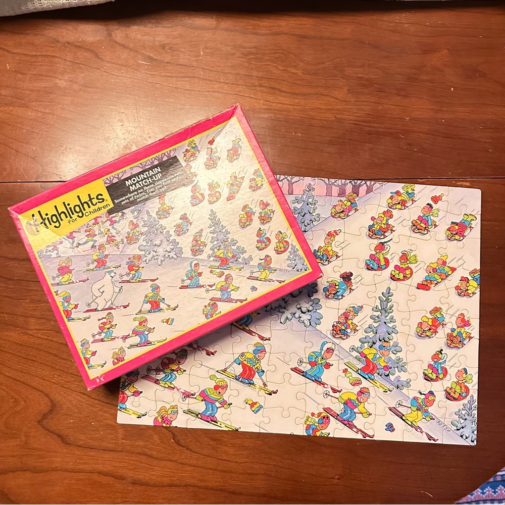Vintage 1992 Highlights Puzzle – Mountain Match-Up, 100 Piece